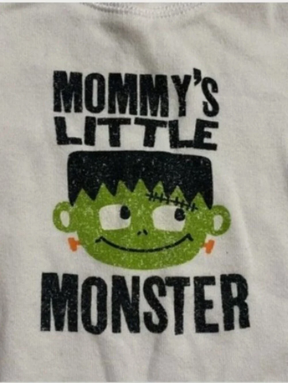 Carter's Cotton Baby Onesie White Long-Sleeve 'Mommy's Little Monster' One-Piece